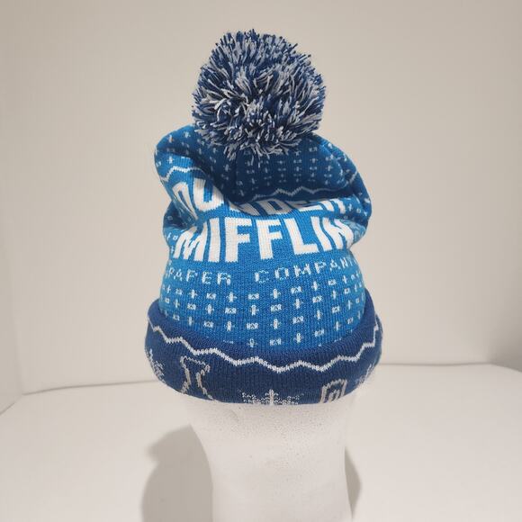 Dunder Mifflin Paper Company blue pom beanie, Official Merchandise 2021 OSFM - Picture 3 of 6